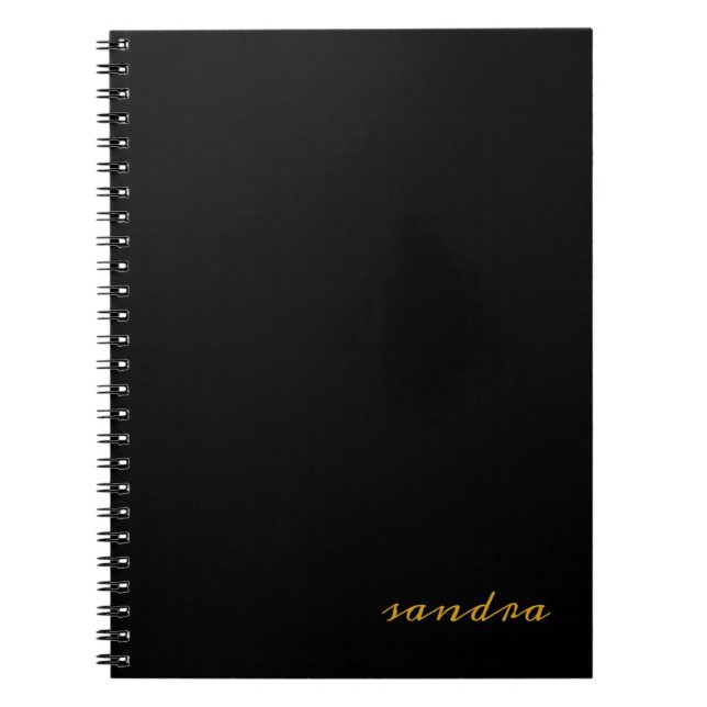 Caderno Espiral Nome do Monograma Rapariga de Script Chic Moderno  (Frente)