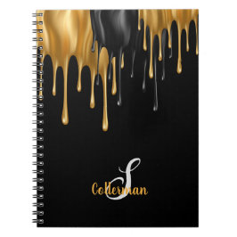 Caderno Espiral Nome do Script do Monograma de Drivers de Pintura 