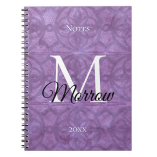 Caderno Espiral Nome e Ano do Batik Roxo Mudo