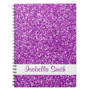 Caderno Espiral Nome E Aparência Da Glitter Roxo