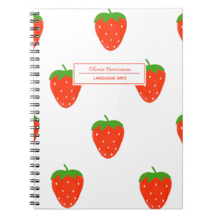 Caderno Espiral Nome e Assunto do Cotografia de Morango