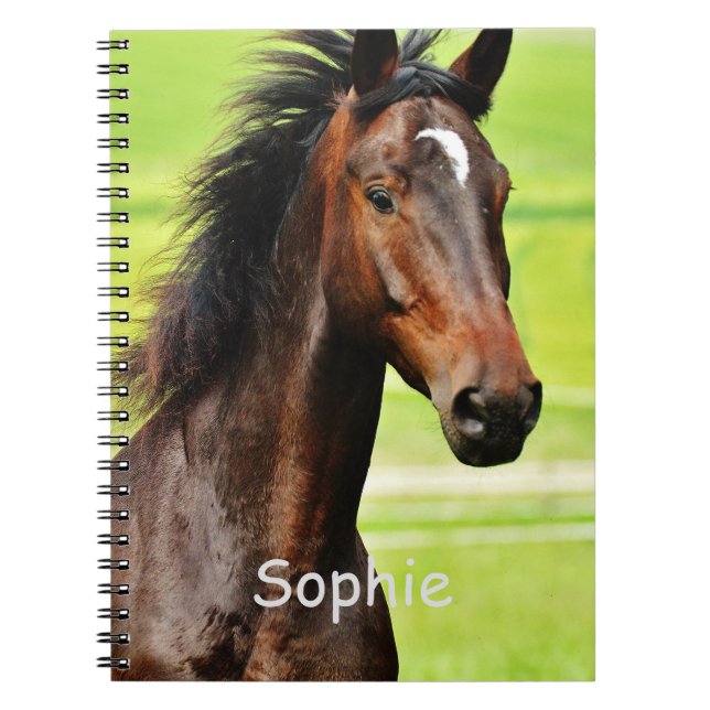 Caderno Espiral Nome e Cavalo Personalizado (Frente)