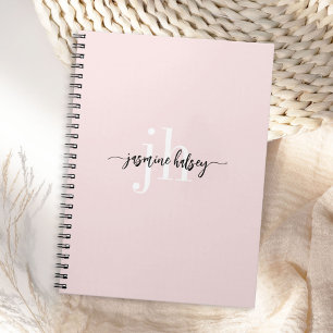 Caderno Espiral Nome e Iniciais Simples e Minimalistas na Moda