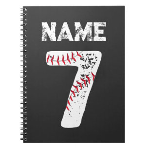 Caderno Espiral Nome e número 7 Baseball, Equipe Baseball