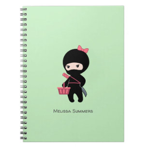 Caderno Espiral Nome feito sob encomenda da menina de Ninja da