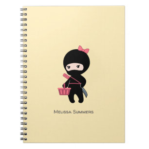 Caderno Espiral Nome feito sob encomenda da menina de Ninja da