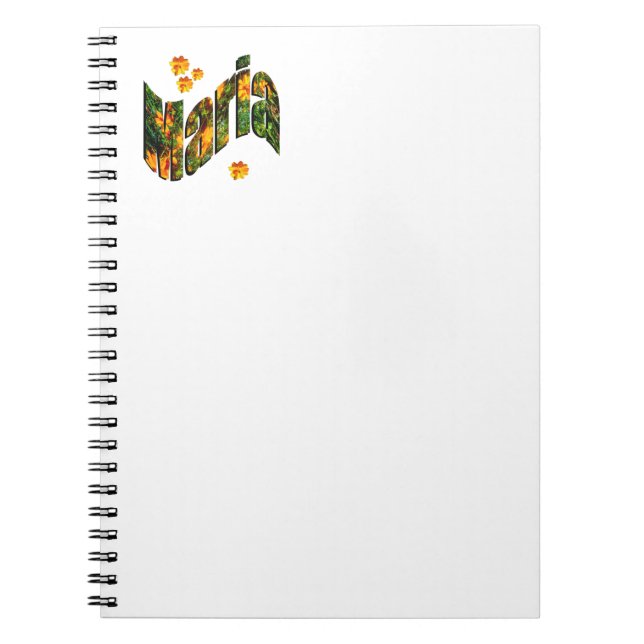 Caderno Espiral Nome Floral Maria, Notebook (Frente)