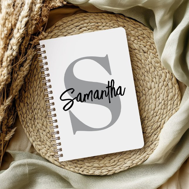 Caderno Espiral Nome inicial do Monograma (Criador carregado)