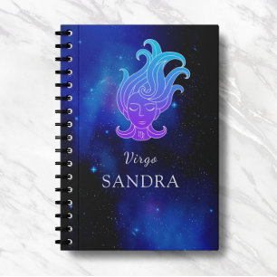 Caderno Espiral Nome mágico com o símbolo Zodiac do notebook Virgo