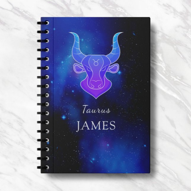 Caderno Espiral Nome mágico com sigla Zodiac Taurus Notebook (Criador carregado)