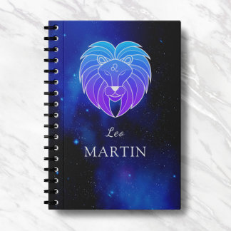 Caderno Espiral Nome mágico com signo Zodiac Leo Notebook