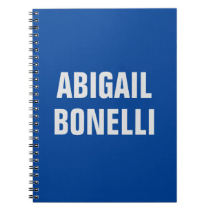 Caderno Espiral Nome minimalista excelente personalizado ousado az