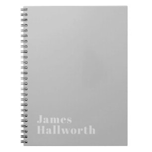 Caderno Espiral Nome minimalista moderno retrô (ou outro texto)