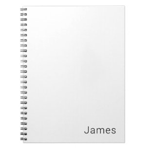 Caderno Espiral Nome minimalista simples e editável ou outro texto