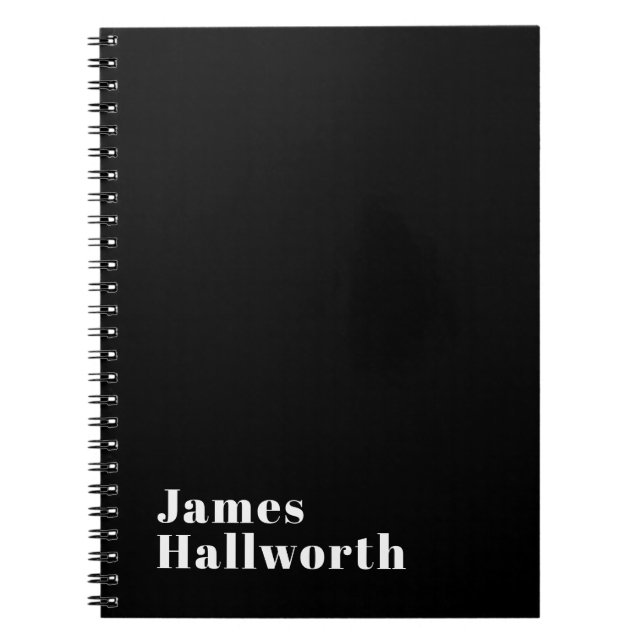 Caderno Espiral Nome Moderno Retroativo Editável do na moda (ou ou (Frente)