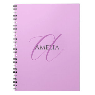 Caderno Espiral Nome Monograma Letra Inicial Orquídea & Lilás
