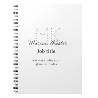 Caderno Espiral nome monograma negrito site social trabalho negóci