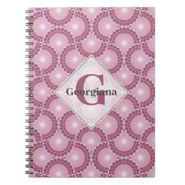 Caderno Espiral Nome Personalizado 1920 Dot RADIANTE Dusky Rosa Do