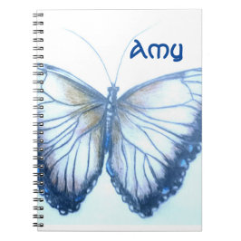 Caderno Espiral Nome personalizado Bela borboleta Notebook