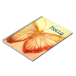 Caderno Espiral Nome personalizado Bela borboleta Notebook