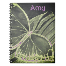 Caderno Espiral Nome personalizado Bela borboleta Notebook