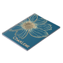 Nome Personalizado Bela design Flor Dourada