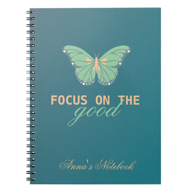 Caderno Espiral Nome Personalizado Bloco de Notas Girar (Frente)