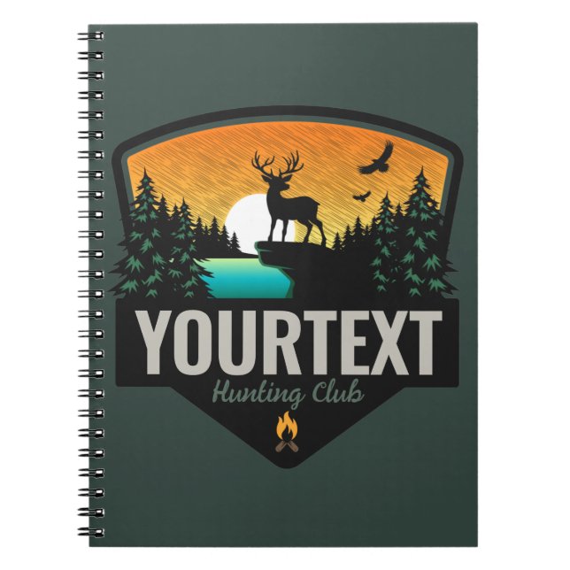 Caderno Espiral NOME Personalizado Caça Selvagem de Elk Sunset (Frente)