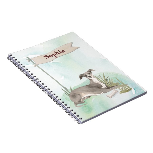 Caderno Espiral Nome Personalizado Cão-De-Açúcar Italiano (Lado Direito)