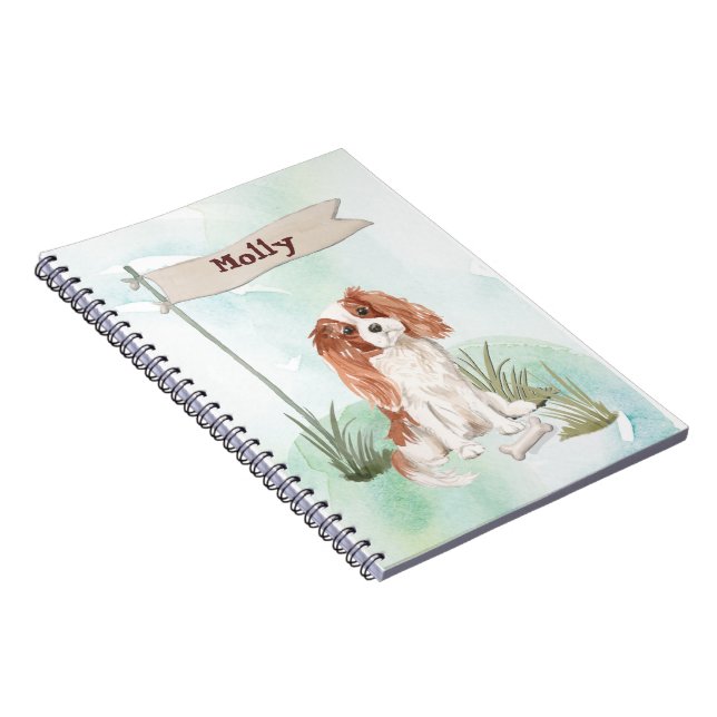 Caderno Espiral Nome Personalizado Cavalier King Charles Spaniel P (Lado Direito)
