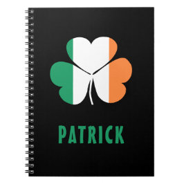 Caderno Espiral Nome Personalizado Celtic Ireland Shamrock Irish F