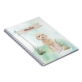 Caderno Espiral Nome Personalizado Champagne Cockapoo Pet Dog