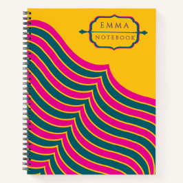 Caderno Espiral Nome Personalizado Colorido Toque 