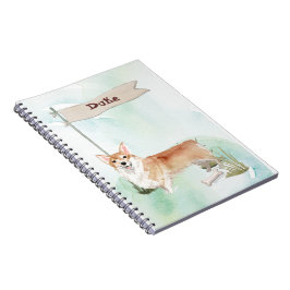 Caderno Espiral Nome Personalizado Corgi Pet Dog