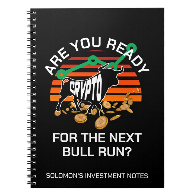Caderno Espiral Nome Personalizado CRYPTO BULL RUN (Execução) Você (Frente)