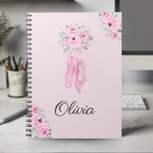 Nome Personalizado da Ballerina Floral Rosa Elegan