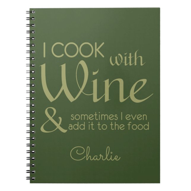 Caderno Espiral Nome personalizado da Cotação de Vinho (Frente)