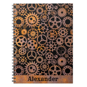 Caderno Espiral Nome Personalizado das Ursinhas Rusty Steampunk