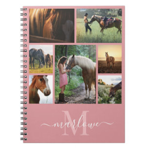 Caderno Espiral Nome Personalizado de Colagem de Fotografias do Mo