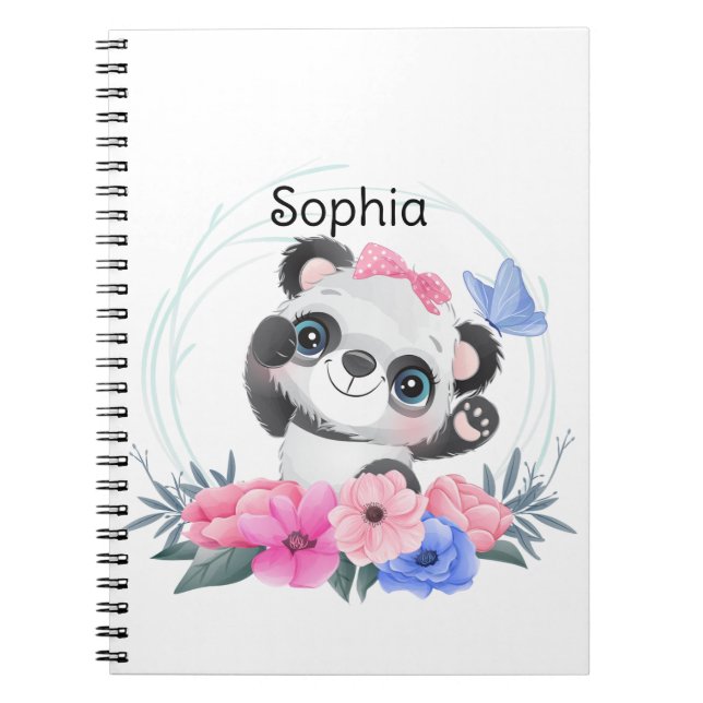 Caderno Espiral Nome Personalizado de Flower da Flor do Bebê Cugad (Frente)