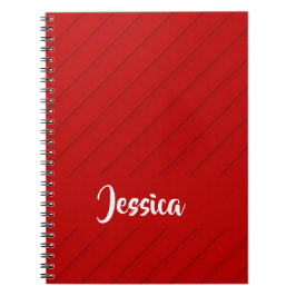 Caderno Espiral Nome personalizado de plástico diagonal vermelho t