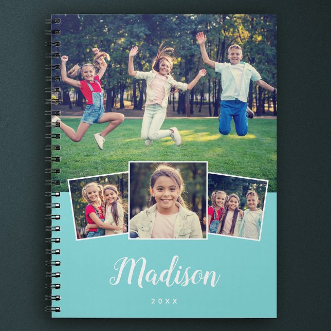 Caderno Espiral Nome personalizado de roteiro moderno Cool 4 Foto  (Criador carregado)