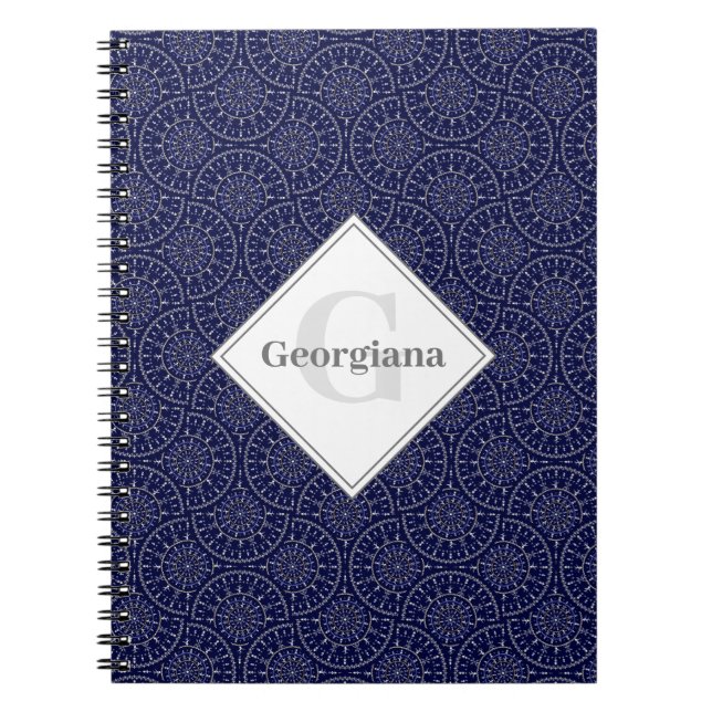 Caderno Espiral Nome personalizado Ditsy Winter Snow Angels Fans S (Frente)