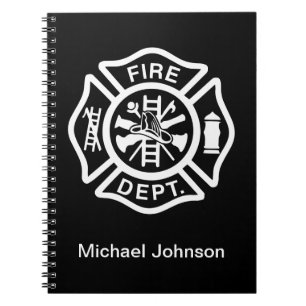 Caderno Espiral Nome Personalizado do Bombeiro Bombeiro Nome