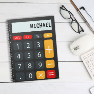 Caderno Espiral Nome Personalizado do Calculador