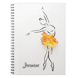 Caderno Espiral Nome Personalizado do Dançarino do Balé Ballerina 