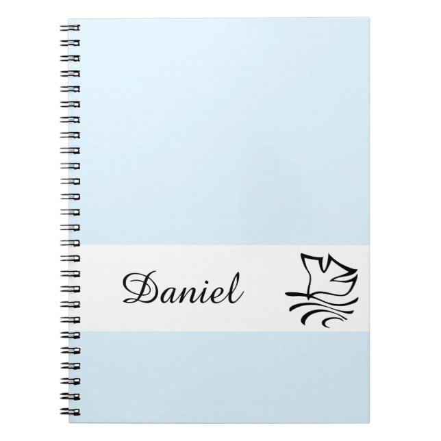Caderno Espiral Nome Personalizado do Notebook Baptism Dove (Frente)