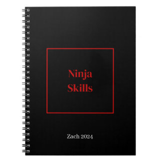 Caderno Espiral Nome personalizado do notebook Ninja Skills