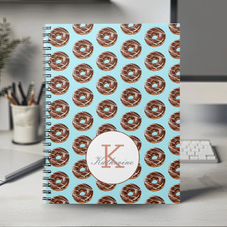 Caderno Espiral Nome Personalizado do Padrão de Sprinkles da rosqu