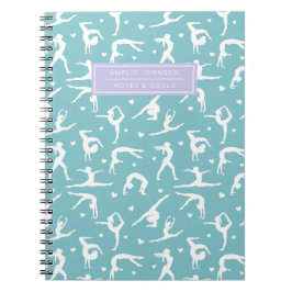 Caderno Espiral Nome Personalizado do Teal de Treinamento para Gin